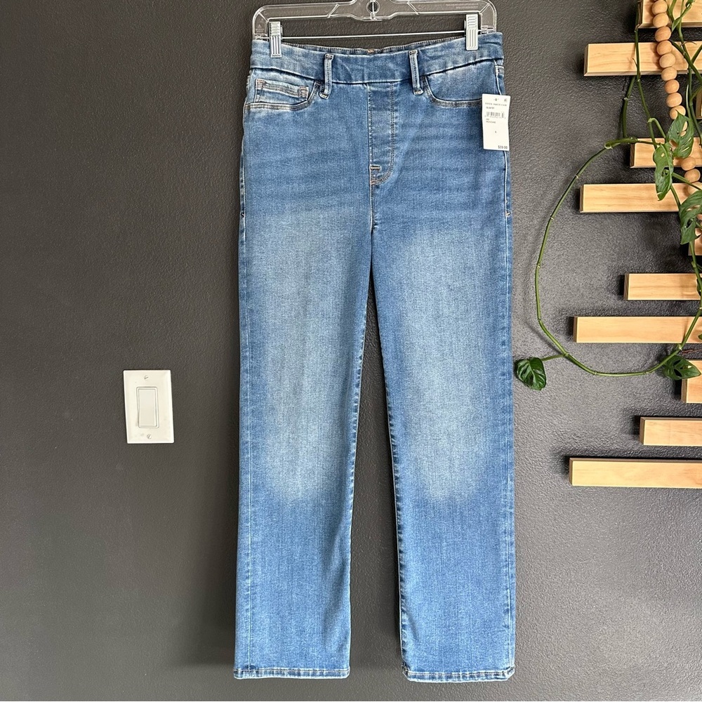 Good American Power Stretch Pull-On Straight Jeans NWT Size S 4-6 - Picture 2 of 6
